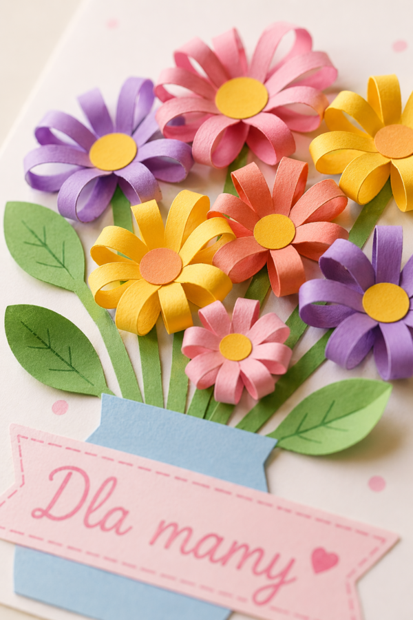 Bukiet dla mamy – praca plastyczna krok po kroku
