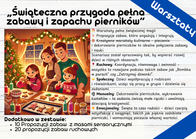 Warsztaty z rodzicami - „Świąteczna przygoda pełna zabawy i zapachu pierników”
