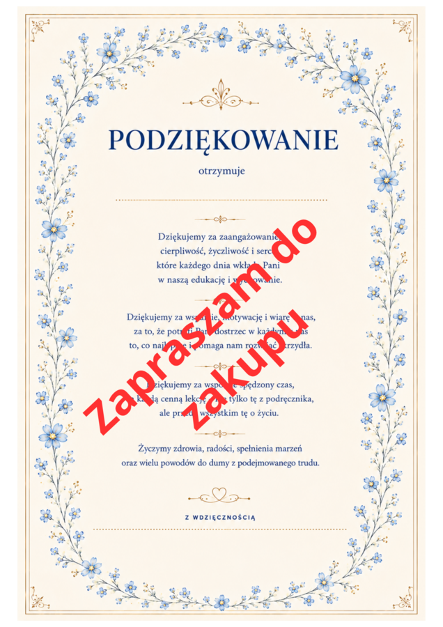 Podziękowanie dla nauczyciela