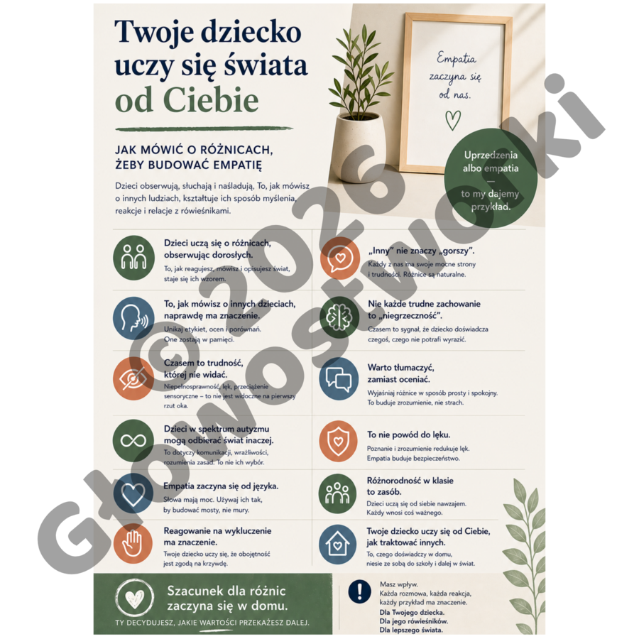 Pakiet Wspierający Dobrostan i Zrozumienie w Klasie - 6 plakatów A3/A4+ karty regulacji do druku