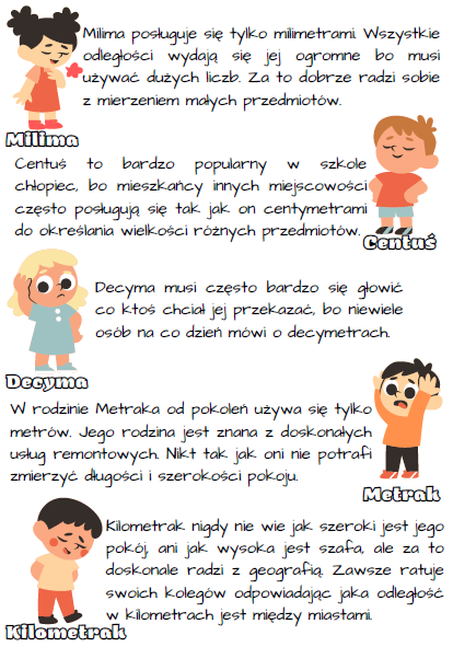 Jednostki długości - karta pracy klasy 4, 5 (materiał na całą lekcję)