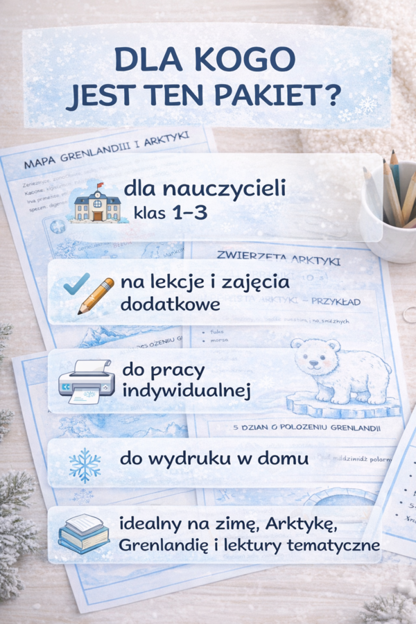 Anaruk i Arktyka – zestaw kart pracy dla klas 1–3