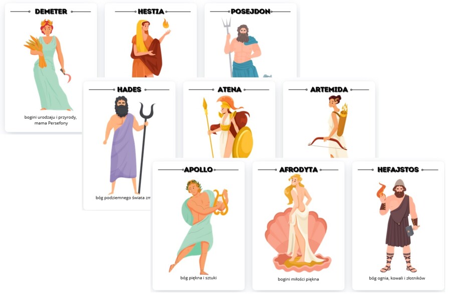 Bohaterowie mitologii greckiej, gazetka