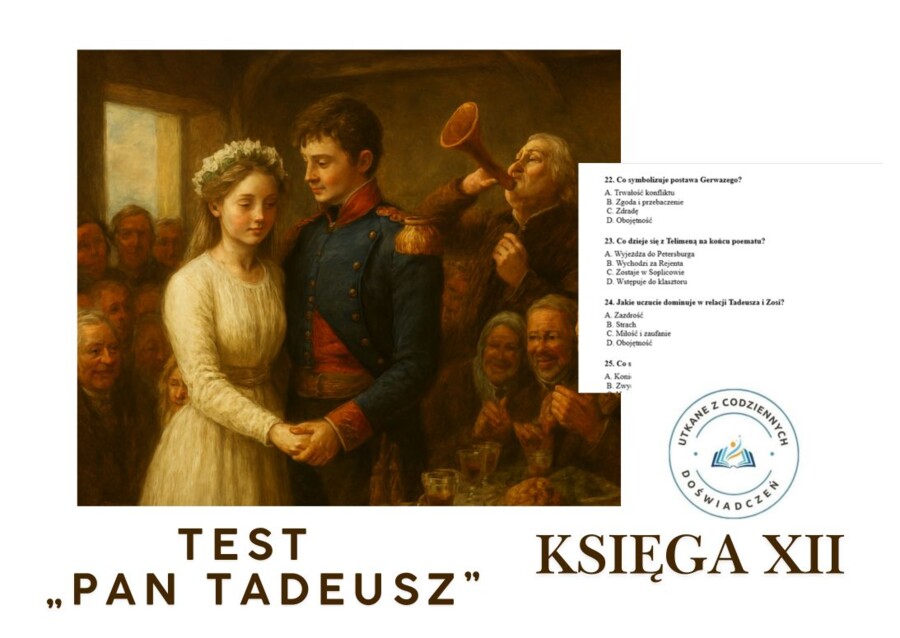 TEST – „Pan Tadeusz”, Księga XII  z kluczem odpowiedzi