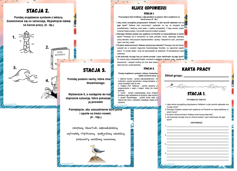 LATARNIK stacje zadaniowe + klucz odpowiedzi