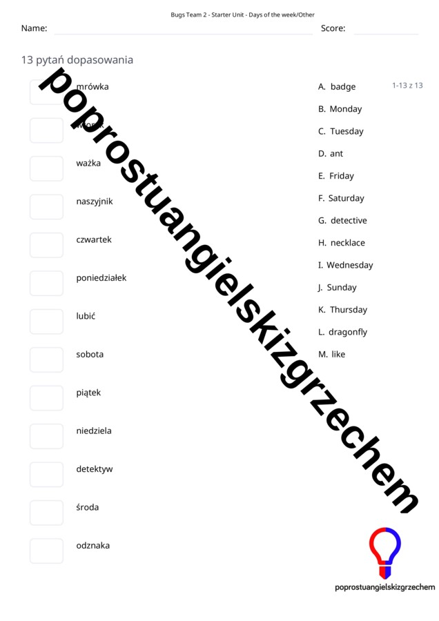 Bugs Team 2 – Starter Unit – testy