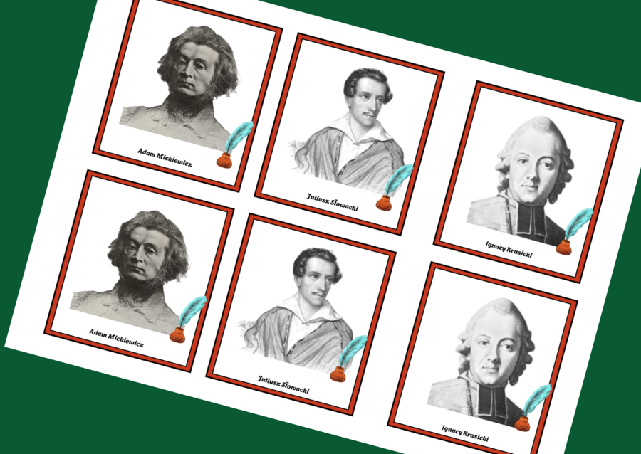 ŚWIATOWY DZIEŃ POEZJI – poeci – memory – 54 szt. – biblioteka – wersja 3