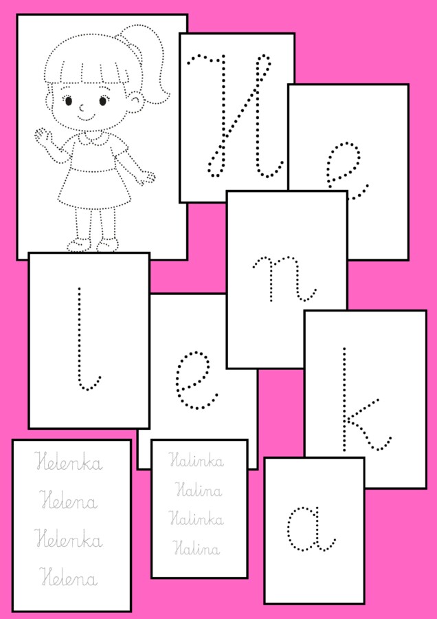 📘 Zestaw ćwiczeń grafomotorycznych „Helenka” – z miłości do liter i pierwszych słów!