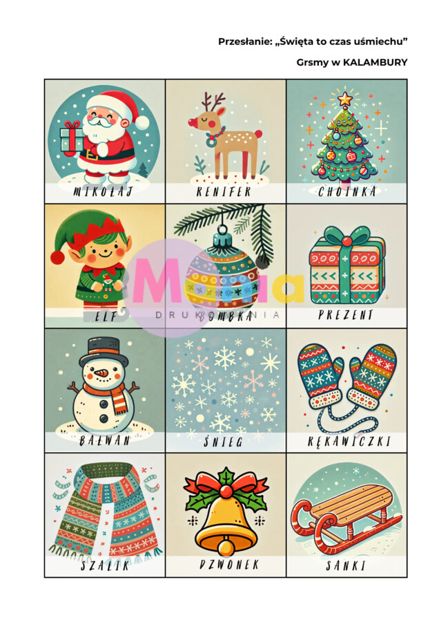 Kalendarz Adwentowy dla grupy przedszkolnej