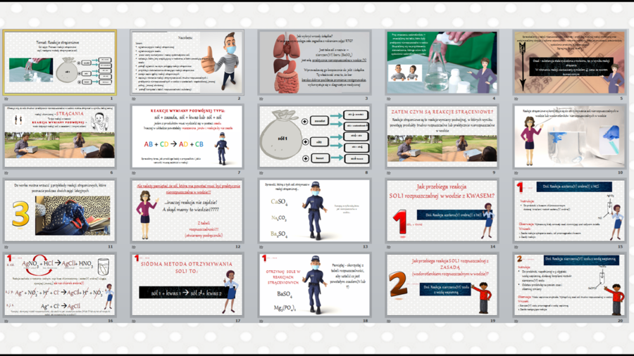 Reakcje strąceniowe - prezentacja w power point do klasy 8