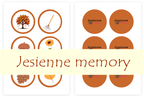 Jesienne memory dla dzieci - 24 pary!