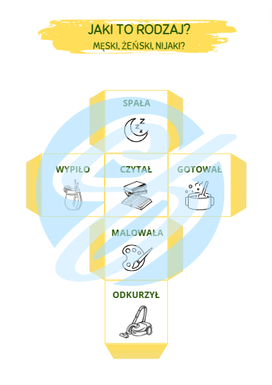 KOSTKA POLONISTYCZNA NAUKA CZĘŚCI MOWY PRZYMIOTNIK RZECZOWNIK CZASOWNIK TRYBY CZASY