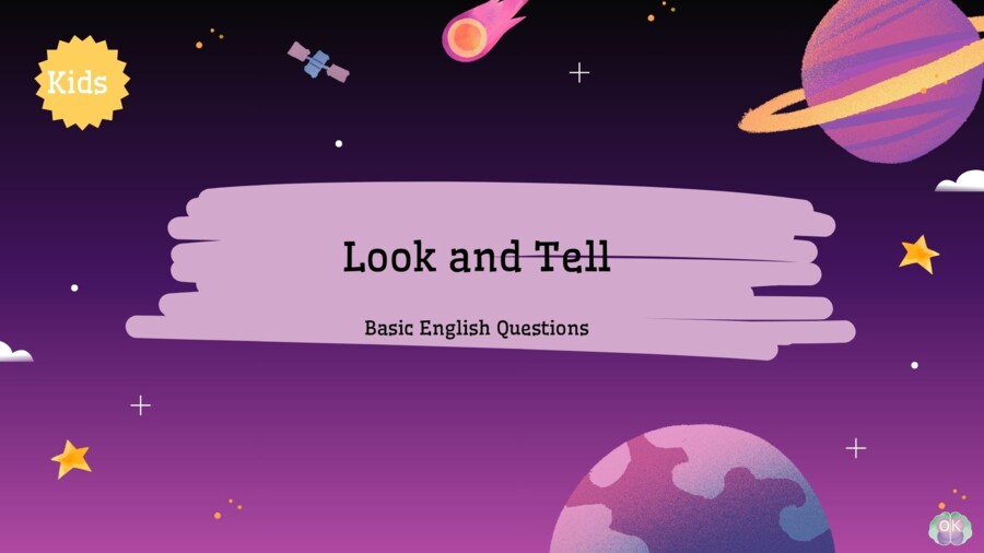 🐾 Look and Tell – Basic English Questions for Kids (Poziom: Kids / A1 | 22 strony)angielski dla dzieci, karty pracy, pytania po angielsku, nauka mówienia, A1, przedszkole, klasy 1–3, Present Continuous, podstawowy angielski, speaking dla dzieci, opis obr