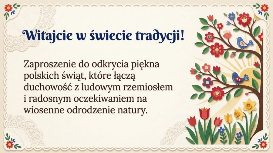 Wielkanoc w Polsce – symbole i zwyczaje (gazetka szkolna / prezentacja, styl folkowy