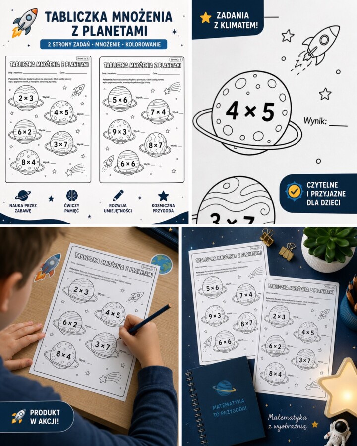 Tabliczka mnożenia z planetami