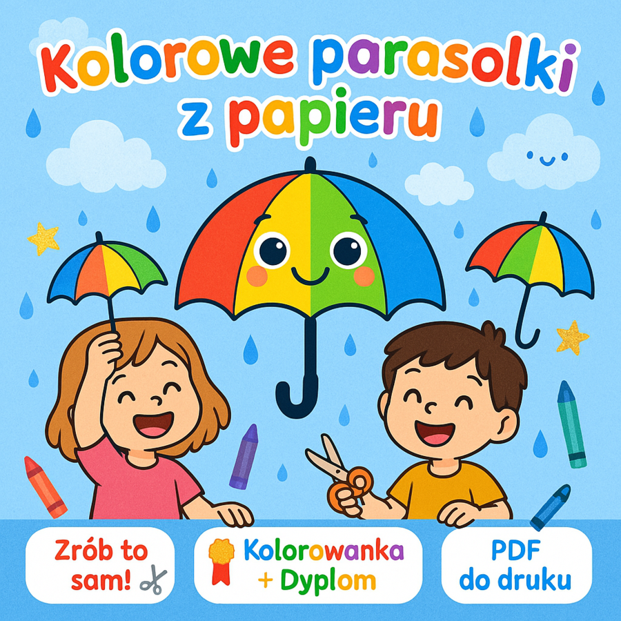 Kolorowe parasolki z papieru