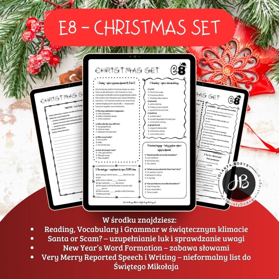 Christmas Set - Gotowa lekcja angielskiego na święta dla klas 6–8!