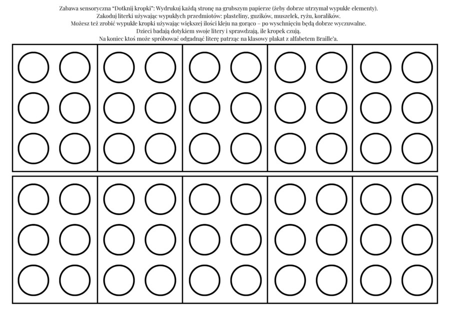 Dzień Kropki z alfabetem Braille'a
