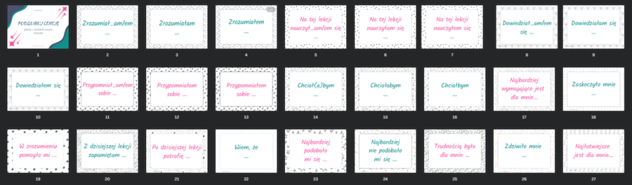 Podsumuj lekcję - plakaty z niedokończonymi zdaniami