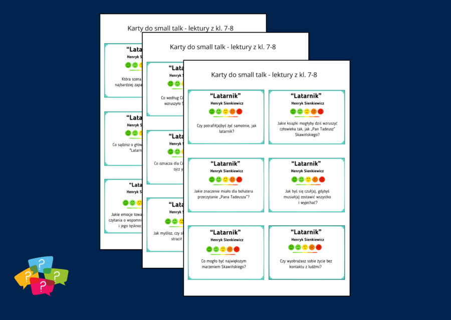 "LATARNIK" – Karty do SMALL TALK – lektury – gra