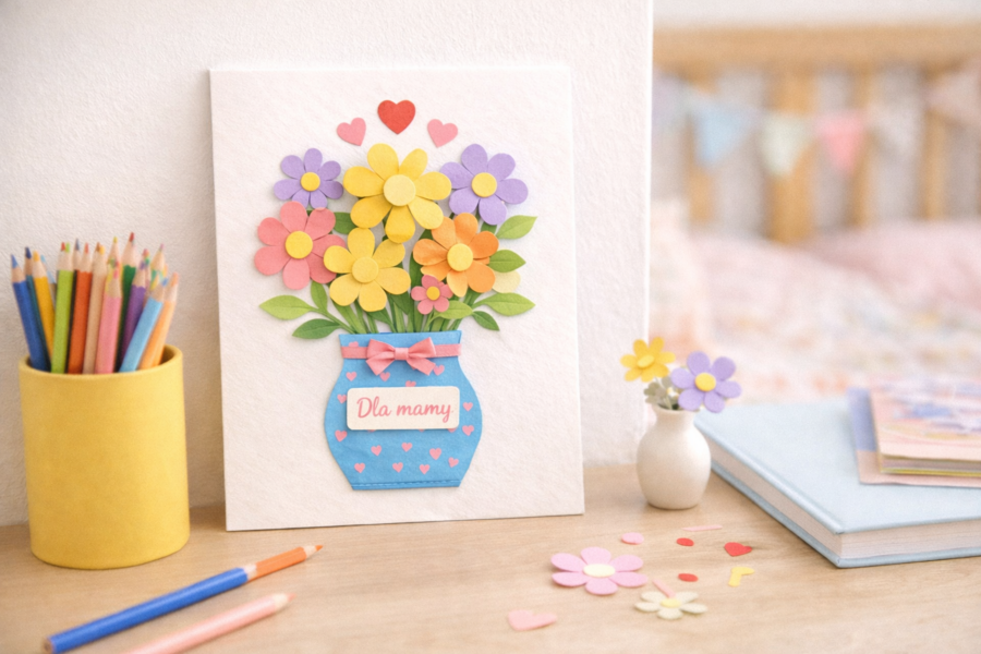 Bukiet dla mamy – praca plastyczna krok po kroku