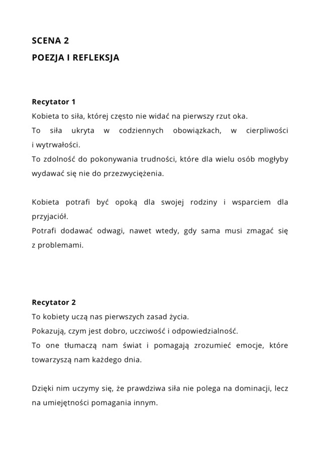 Scenariusz apel Dzień Kobiet Siła Kobiecości