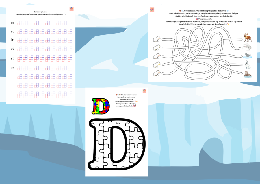 Ćwiczenia sylabowe cz. 4 Seria Zima Niedźwiadki polarne
