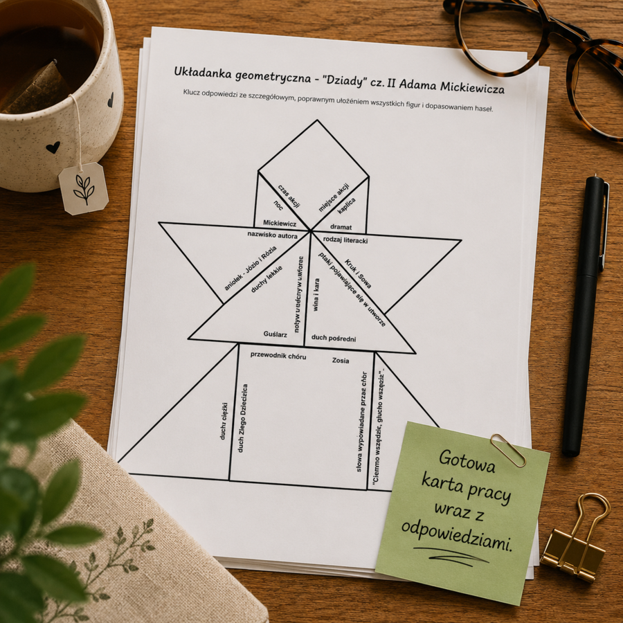 Układanka geometryczna "Dziady" cz.II Adama Mickiewicza
