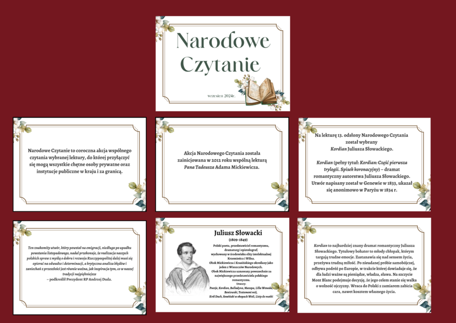 NARODOWE CZYTANIE 2024 - gazetka - " Kordian" - wersja 2