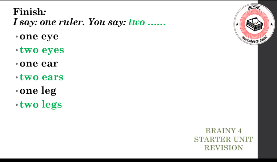 Brainy 4 - Starter Unit Revision