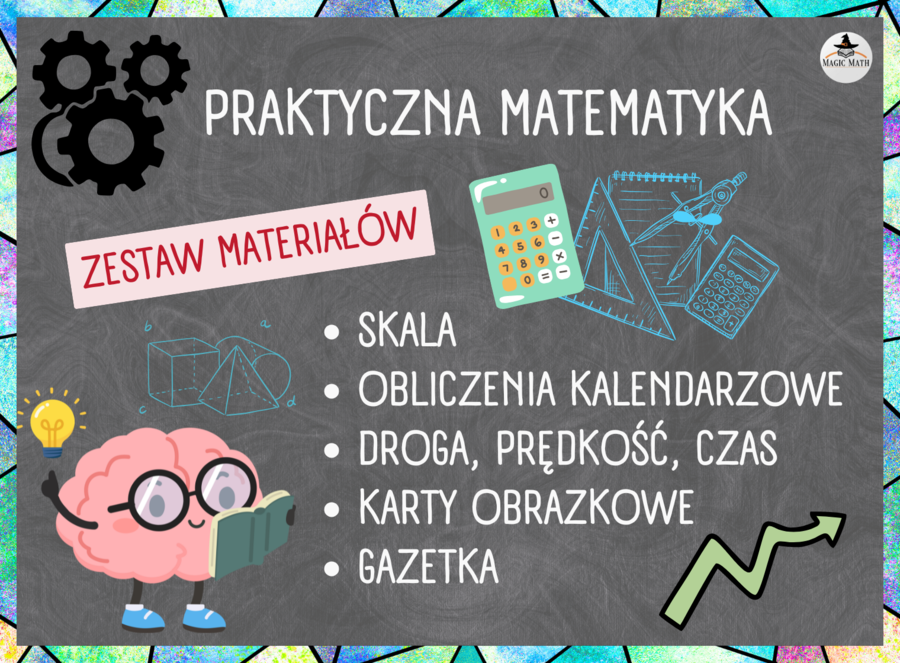 PRAKTYCZNA MATEMATYKA - ZESTAW 5 MATERIAŁÓW - karty pracy, gry, notatki