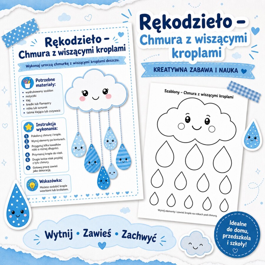 Chmura z wiszącymi kroplami