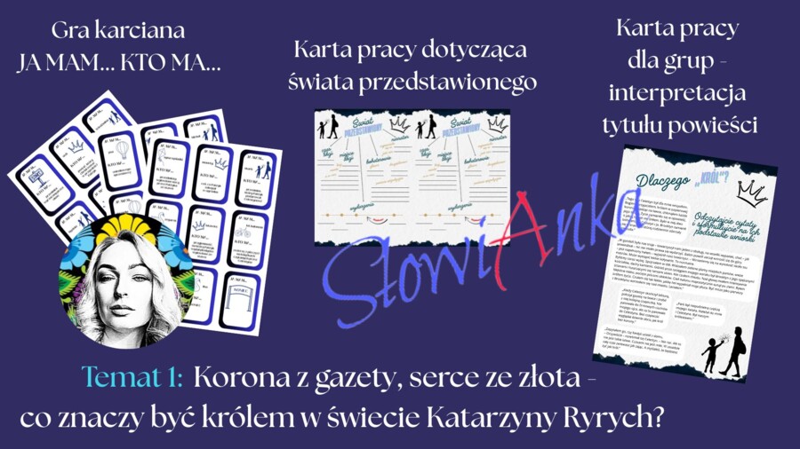 Zestaw materiałów dydaktycznych do omówienia lektury „Król” Katarzyny Ryrych + PREZENTACJA GRATIS