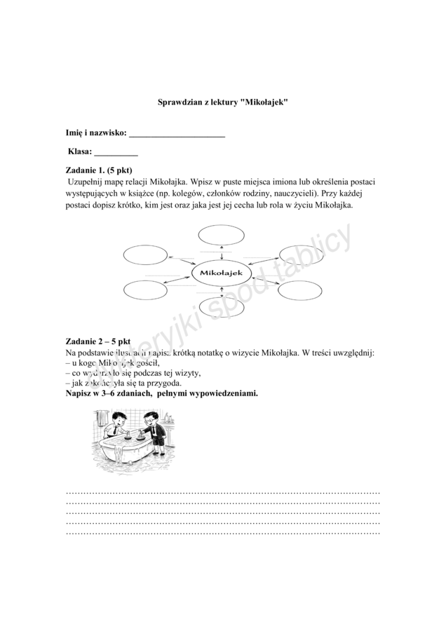 sprawdzian- "Mikołajek"