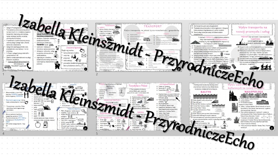Zestaw sketchnotek – notatek do całego działu „Usługi w Polsce" wykonana w power point do edycji - wykonanych w power point do edycji. Geografia 7