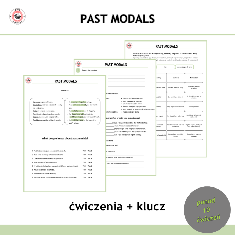 Past Modals - ćwiczenia do matury rozszerzonej