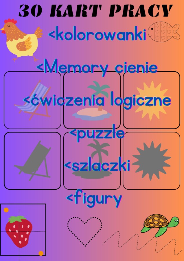 30 Kart pracy ZABAWY