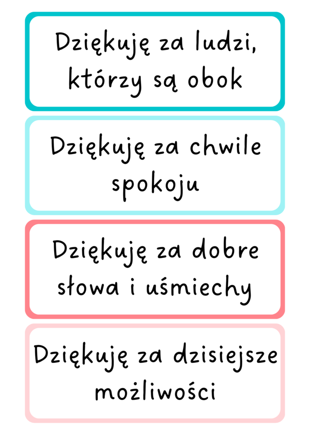 TABLICA WDZIĘCZNOŚCI - zestaw materiałów