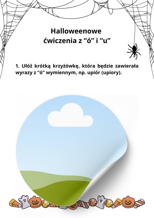 Halloweenowe ćwiczenia z "ó" i "u"
