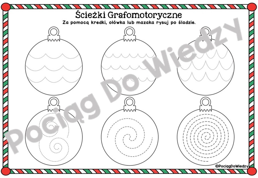 Rysowanie po śladzie - dekorujemy bombki