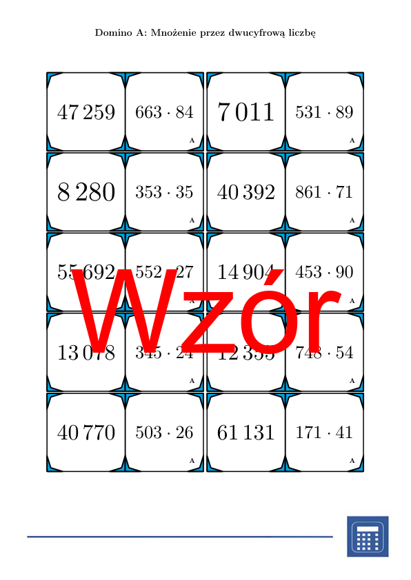 Domino - Mnożenie przez dwucyfrową liczbę | matematyka