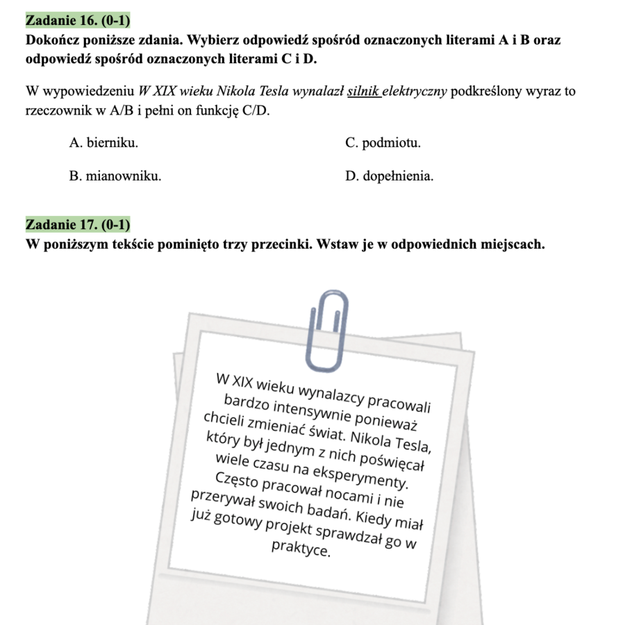 ARKUSZ EGZAMINACYJNY z języka polskiego (2026)