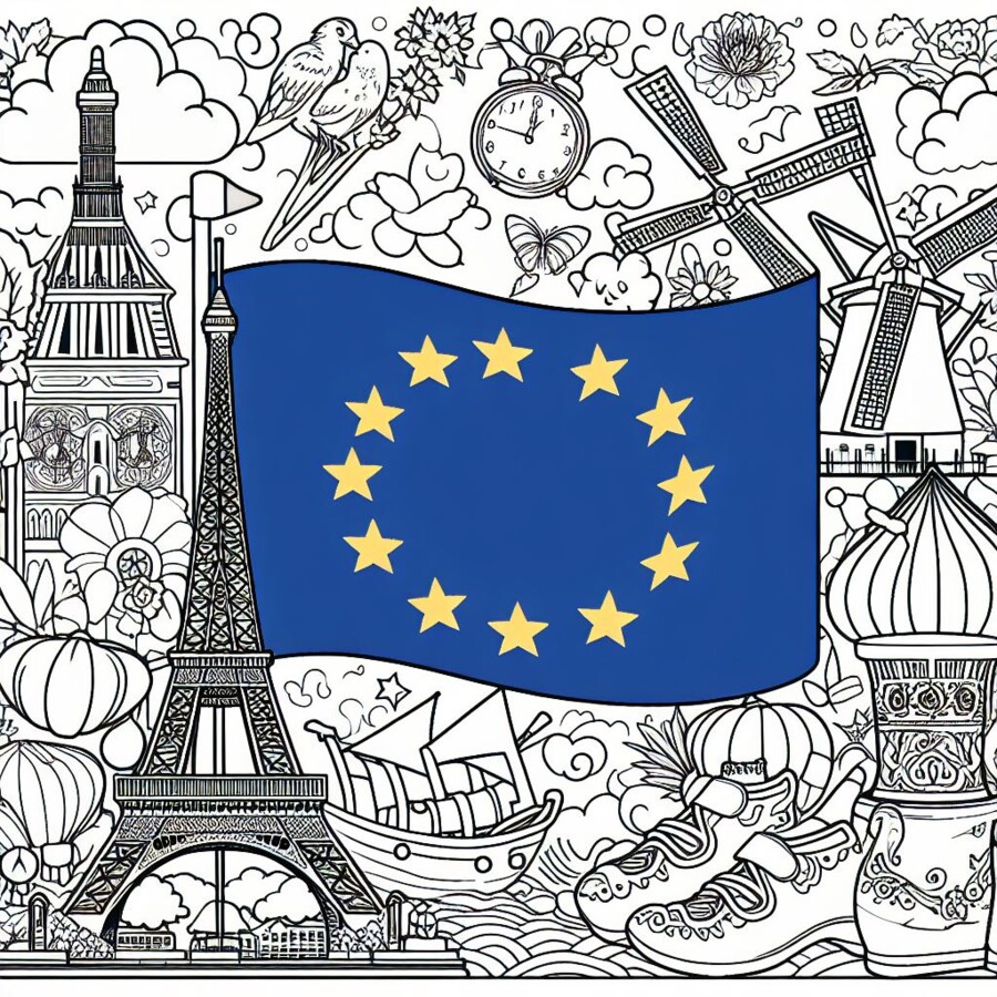 Kolorowanka z okazji Dnia Unii Europejskiej XXL 12 a4