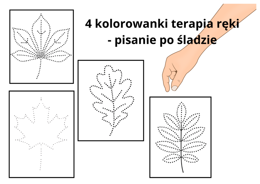 4 jesienne kolorowanki - terapia ręki