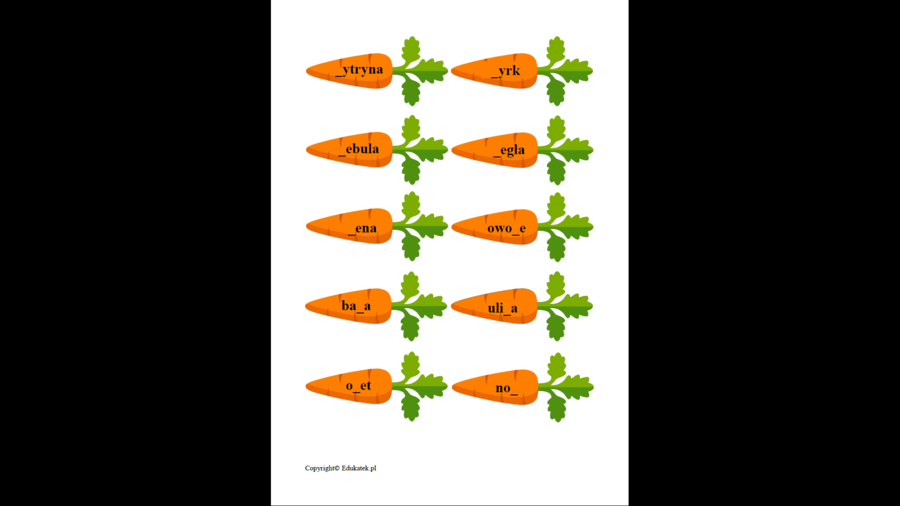 Zestaw „Logopedyczne marchewki” - utrwalanie głosek