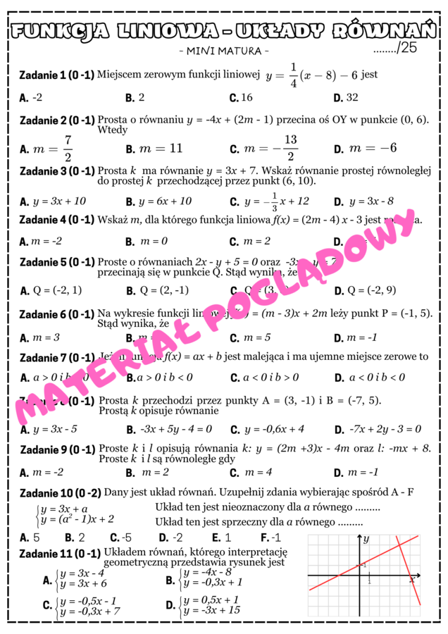 PAKIET - CAŁOŚĆ. Mini matura. Matematyka - zbiór zadań maturalnych