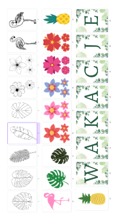 Wakacje - girlanda, dekoracje monstery, flaming, kwiaty