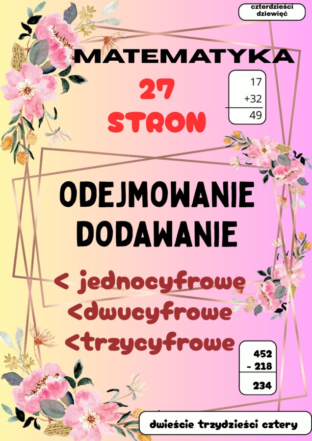 Matematyka dodawanie odejmowanie