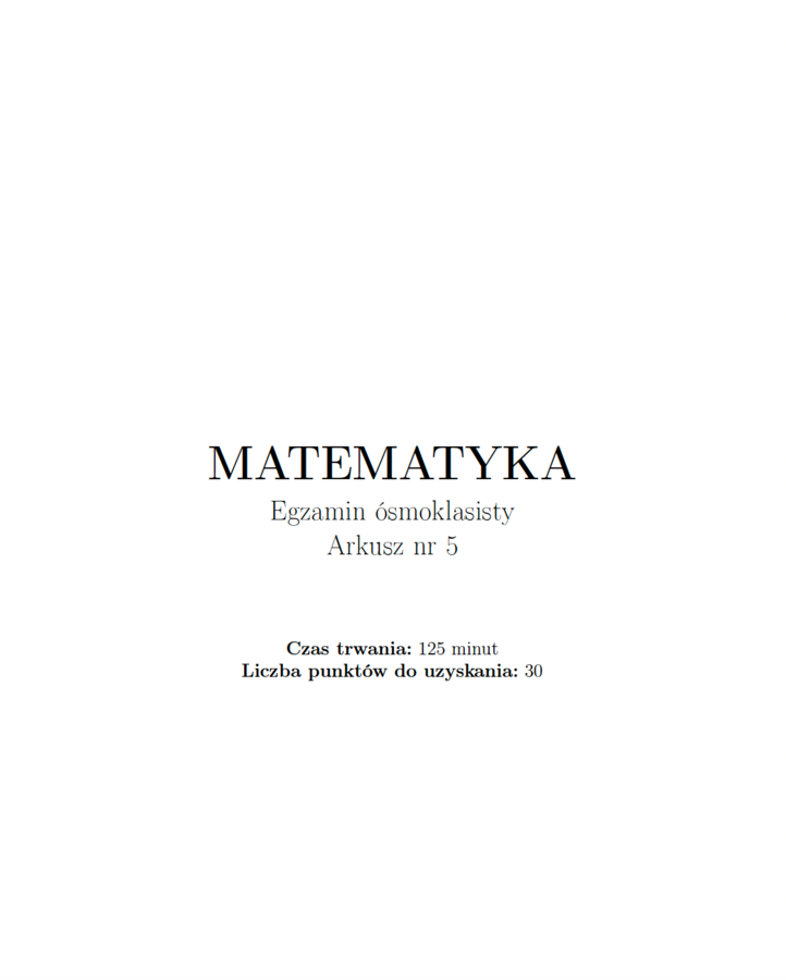 Arkusz E8 nr 5 z matematyki