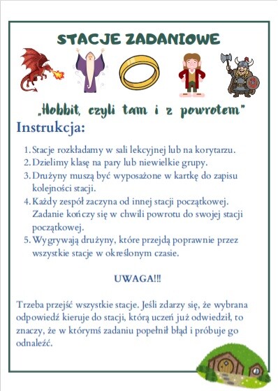 ,,Hobbit, czyli tam i z powrotem'' - stacje zadaniowe